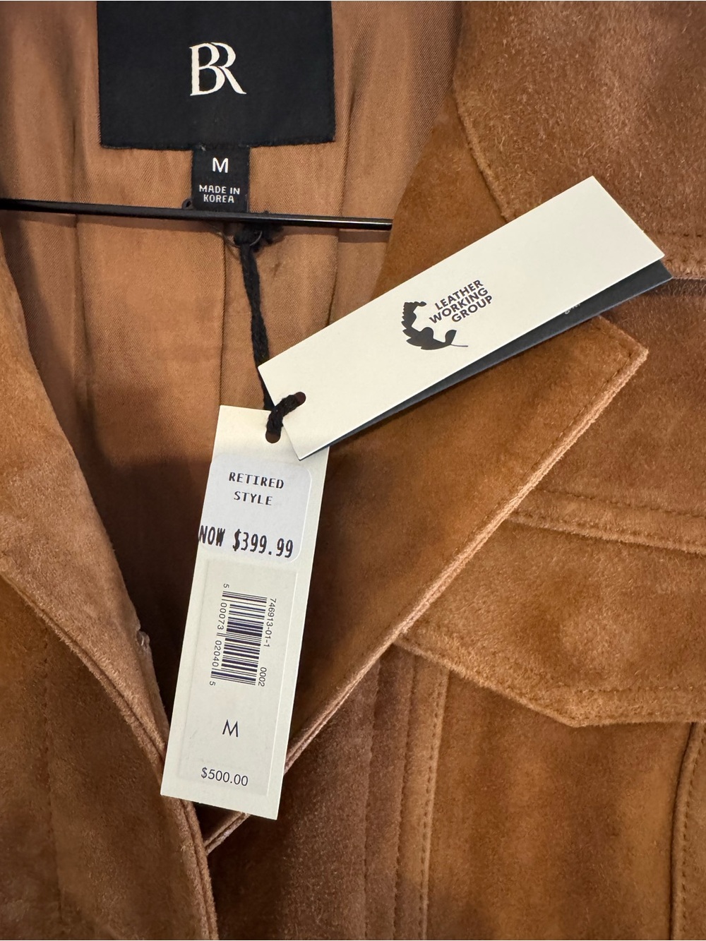 NWT Banana Republic Suede Jacket in Cognac Brown - Picture 3 of 3